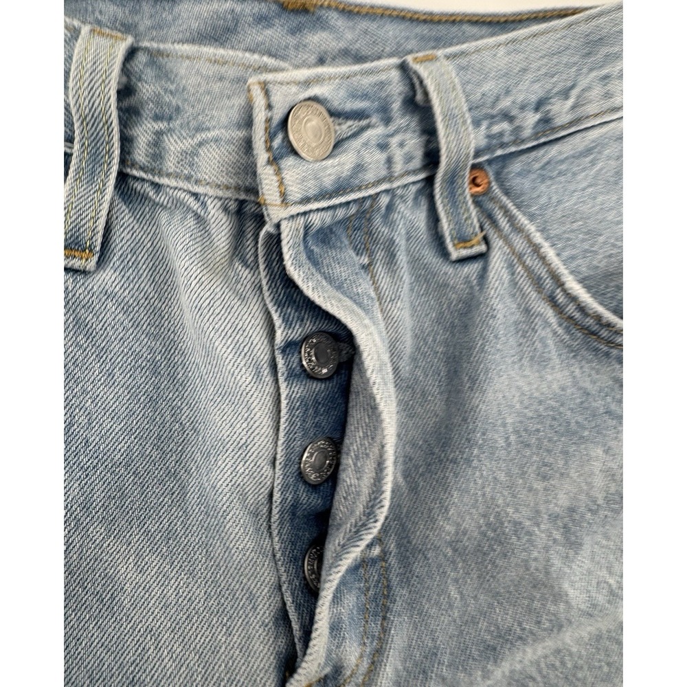 Levi's 501 Women's High Rise Cut Off Blue Denim Shorts Button Fly Size 27W - Picture 2 of 10